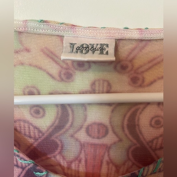 Insane Y2K 90s rave micromesh sequin top - Picture 4 of 6